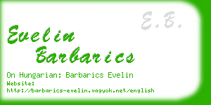 evelin barbarics business card